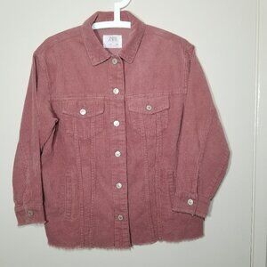 Pink Zara Brushed Corduroy Jacket Size 10
